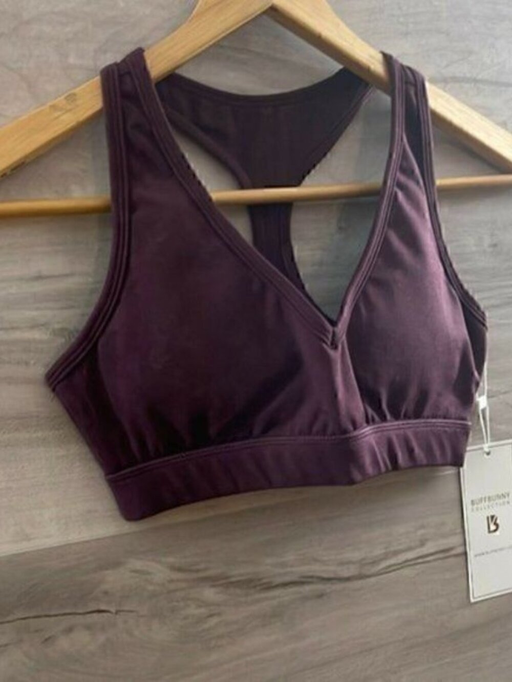 Buffbunny Collection Womens Wine Racerback Confidential Sports Bra Size XX Small - Picture 4 of 8